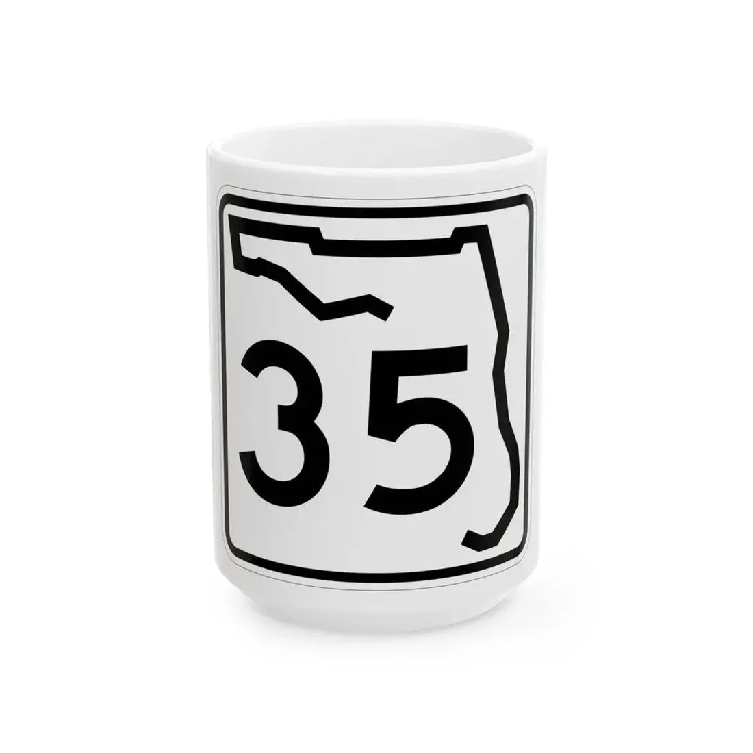 Florida 35 (Florida) (Road Sign) White Coffee Mug 15oz - Go Mug Yourself