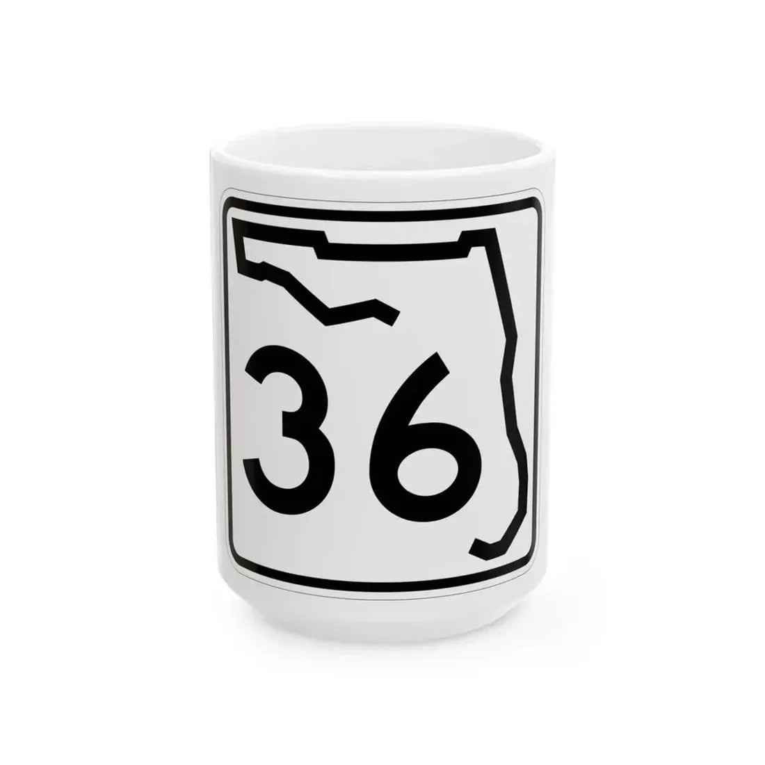 Florida 36 (Florida) (Road Sign) White Coffee Mug 15oz - Go Mug Yourself