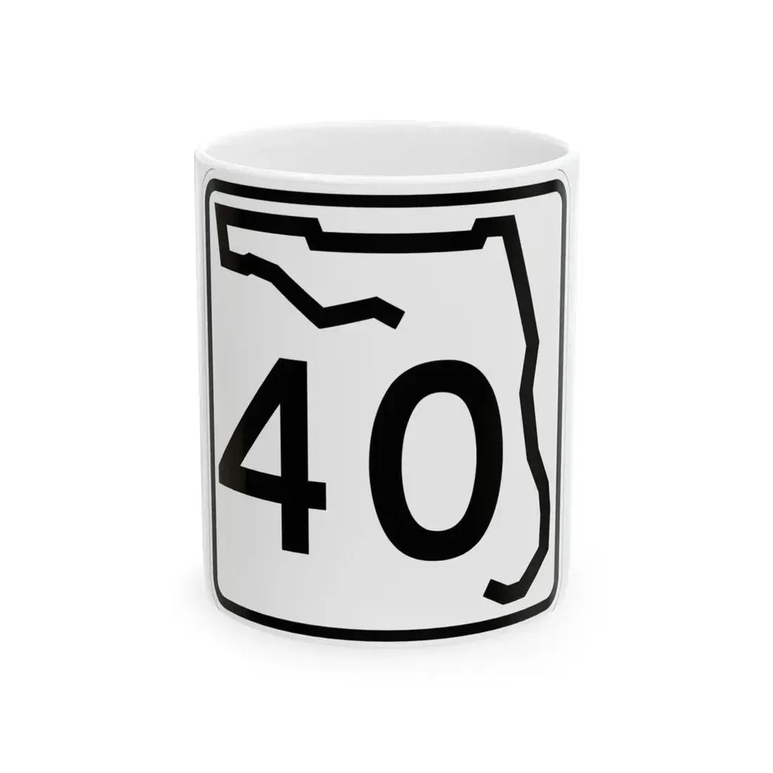 Florida 40 (Florida) (Road Sign) White Coffee Mug 11oz - Go Mug Yourself