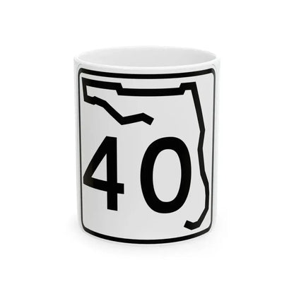 Florida 40 (Florida) (Road Sign) White Coffee Mug 11oz - Go Mug Yourself