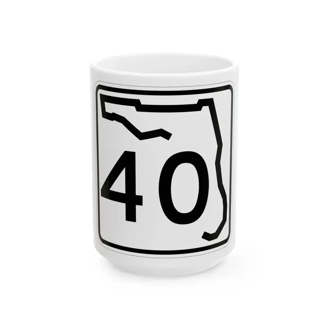 Florida 40 (Florida) (Road Sign) White Coffee Mug 15oz - Go Mug Yourself