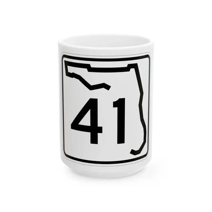 Florida 41 (Florida) (Road Sign) White Coffee Mug 15oz - Go Mug Yourself