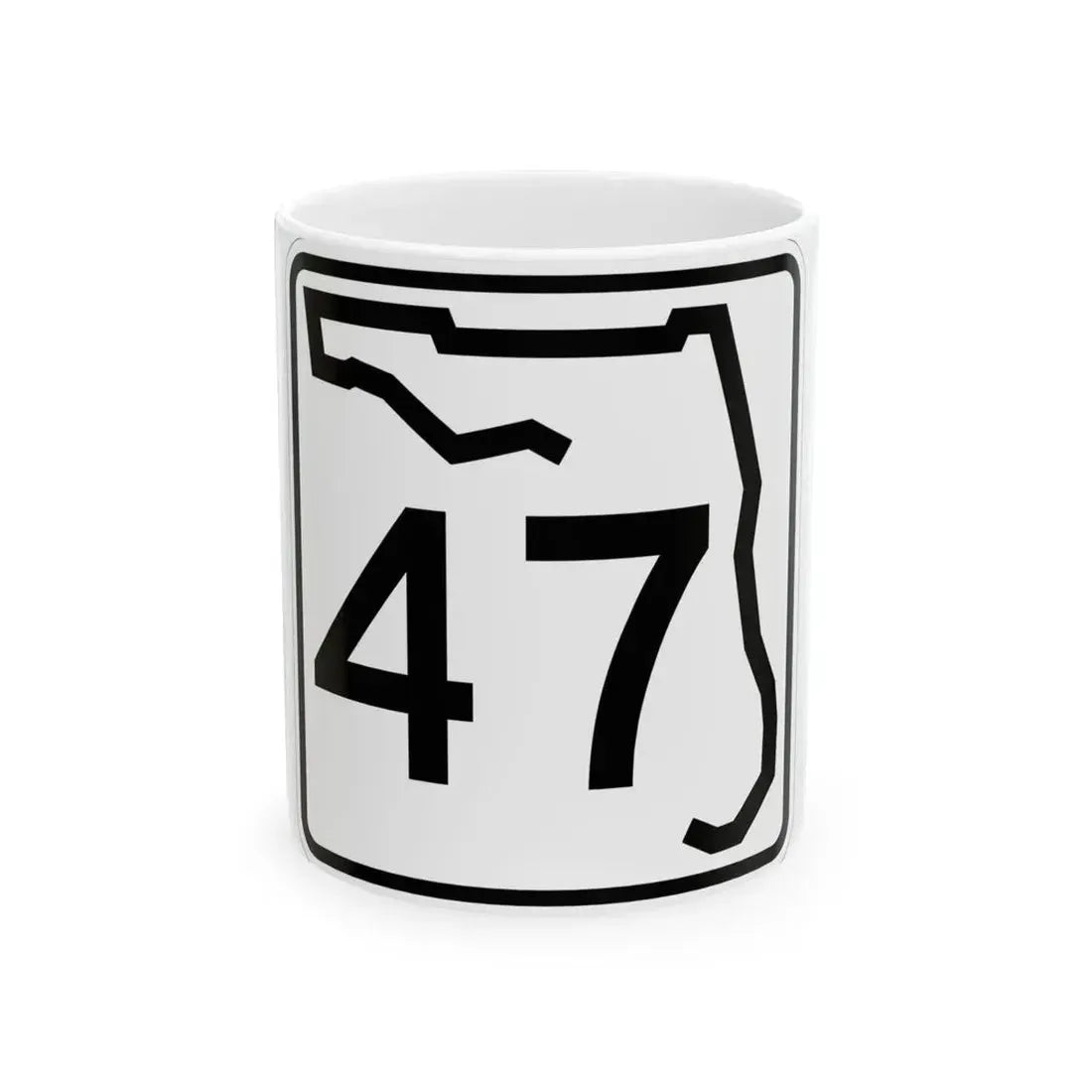 Florida 47 (Florida) (Road Sign) White Coffee Mug 11oz - Go Mug Yourself