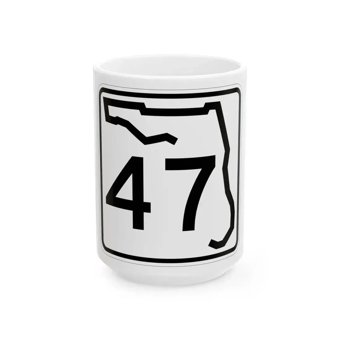 Florida 47 (Florida) (Road Sign) White Coffee Mug 15oz - Go Mug Yourself