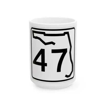 Florida 47 (Florida) (Road Sign) White Coffee Mug 15oz - Go Mug Yourself