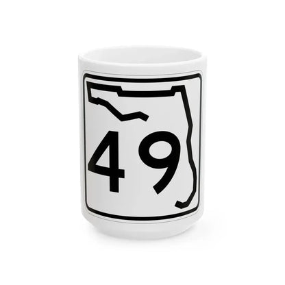 Florida 49 (Florida) (Road Sign) White Coffee Mug 15oz - Go Mug Yourself