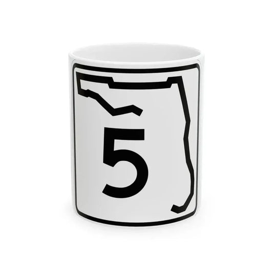 Florida 5 (Florida) (Road Sign) White Coffee Mug 11oz - Go Mug Yourself
