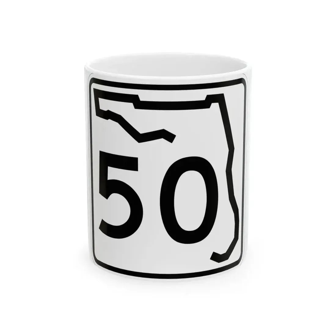 Florida 50 (Florida) (Road Sign) White Coffee Mug 11oz - Go Mug Yourself