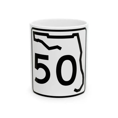 Florida 50 (Florida) (Road Sign) White Coffee Mug 11oz - Go Mug Yourself