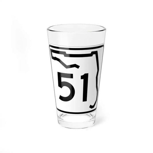 Florida 51 (Florida) (Road Sign) Pint Glass 16oz 16oz - Go Mug Yourself