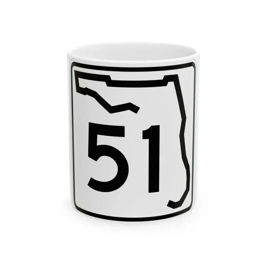 Florida 51 (Florida) (Road Sign) White Coffee Mug 11oz - Go Mug Yourself