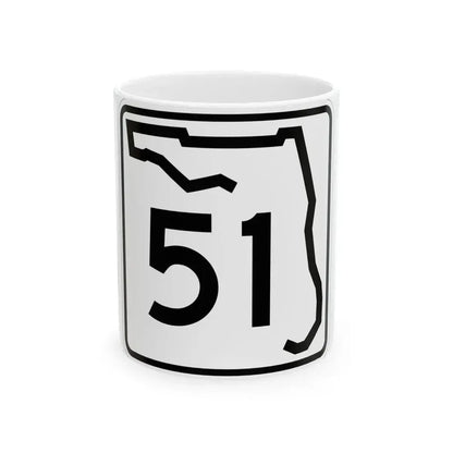 Florida 51 (Florida) (Road Sign) White Coffee Mug 11oz - Go Mug Yourself