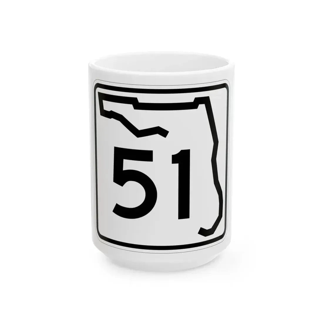 Florida 51 (Florida) (Road Sign) White Coffee Mug 15oz - Go Mug Yourself