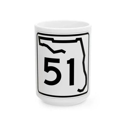 Florida 51 (Florida) (Road Sign) White Coffee Mug 15oz - Go Mug Yourself