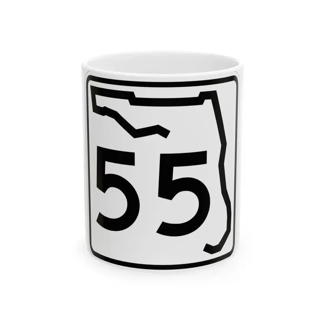 Florida 55 (Florida) (Road Sign) White Coffee Mug 11oz - Go Mug Yourself