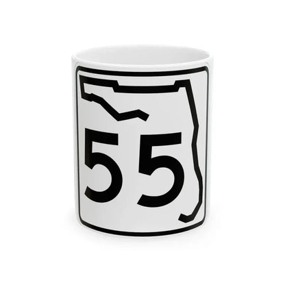 Florida 55 (Florida) (Road Sign) White Coffee Mug 11oz - Go Mug Yourself
