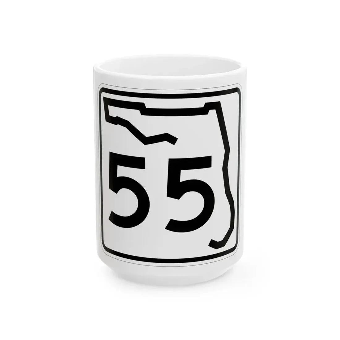 Florida 55 (Florida) (Road Sign) White Coffee Mug 15oz - Go Mug Yourself