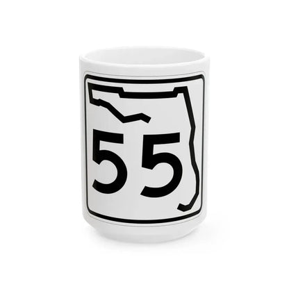 Florida 55 (Florida) (Road Sign) White Coffee Mug 15oz - Go Mug Yourself