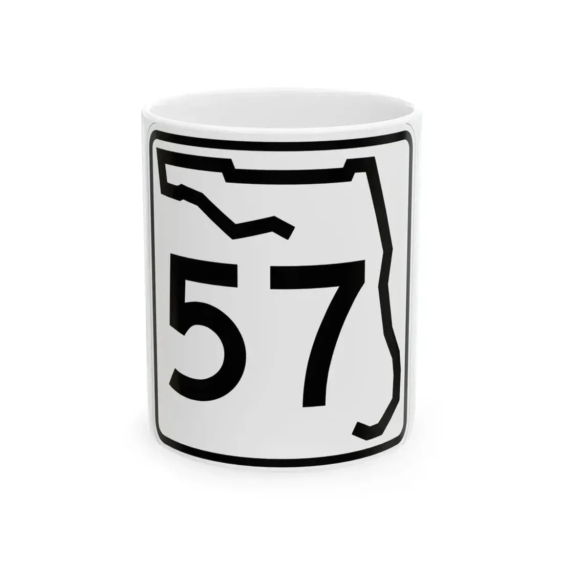 Florida 57 (Florida) (Road Sign) White Coffee Mug 11oz - Go Mug Yourself