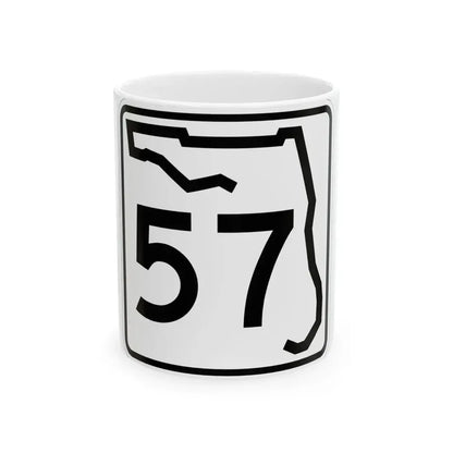 Florida 57 (Florida) (Road Sign) White Coffee Mug 11oz - Go Mug Yourself