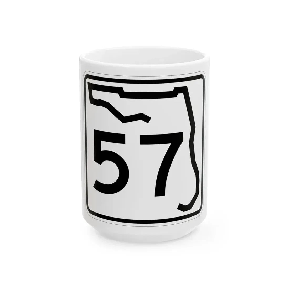 Florida 57 (Florida) (Road Sign) White Coffee Mug 15oz - Go Mug Yourself