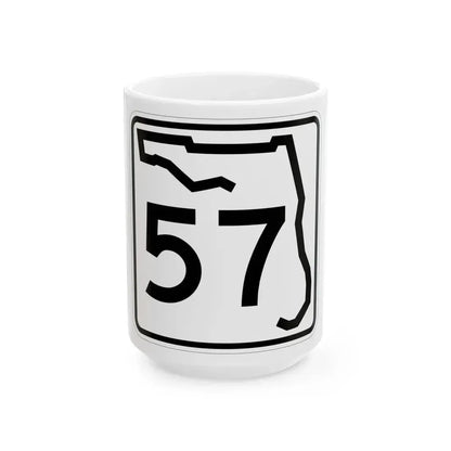 Florida 57 (Florida) (Road Sign) White Coffee Mug 15oz - Go Mug Yourself