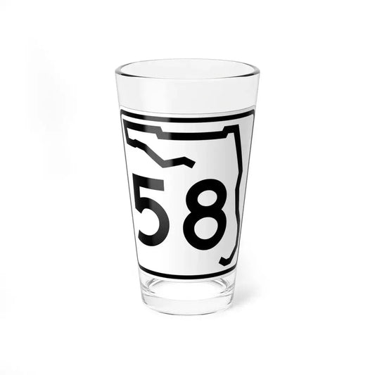 Florida 58 (Florida) (Road Sign) Pint Glass 16oz 16oz - Go Mug Yourself