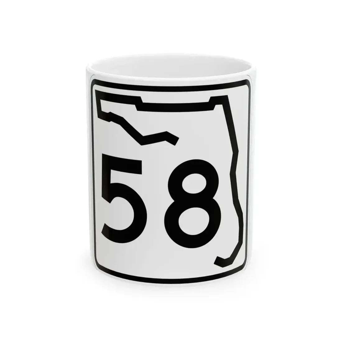 Florida 58 (Florida) (Road Sign) White Coffee Mug 11oz - Go Mug Yourself