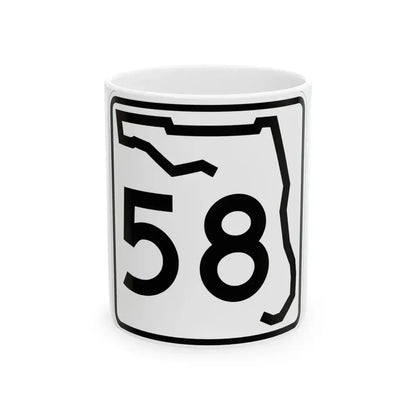 Florida 58 (Florida) (Road Sign) White Coffee Mug 11oz - Go Mug Yourself