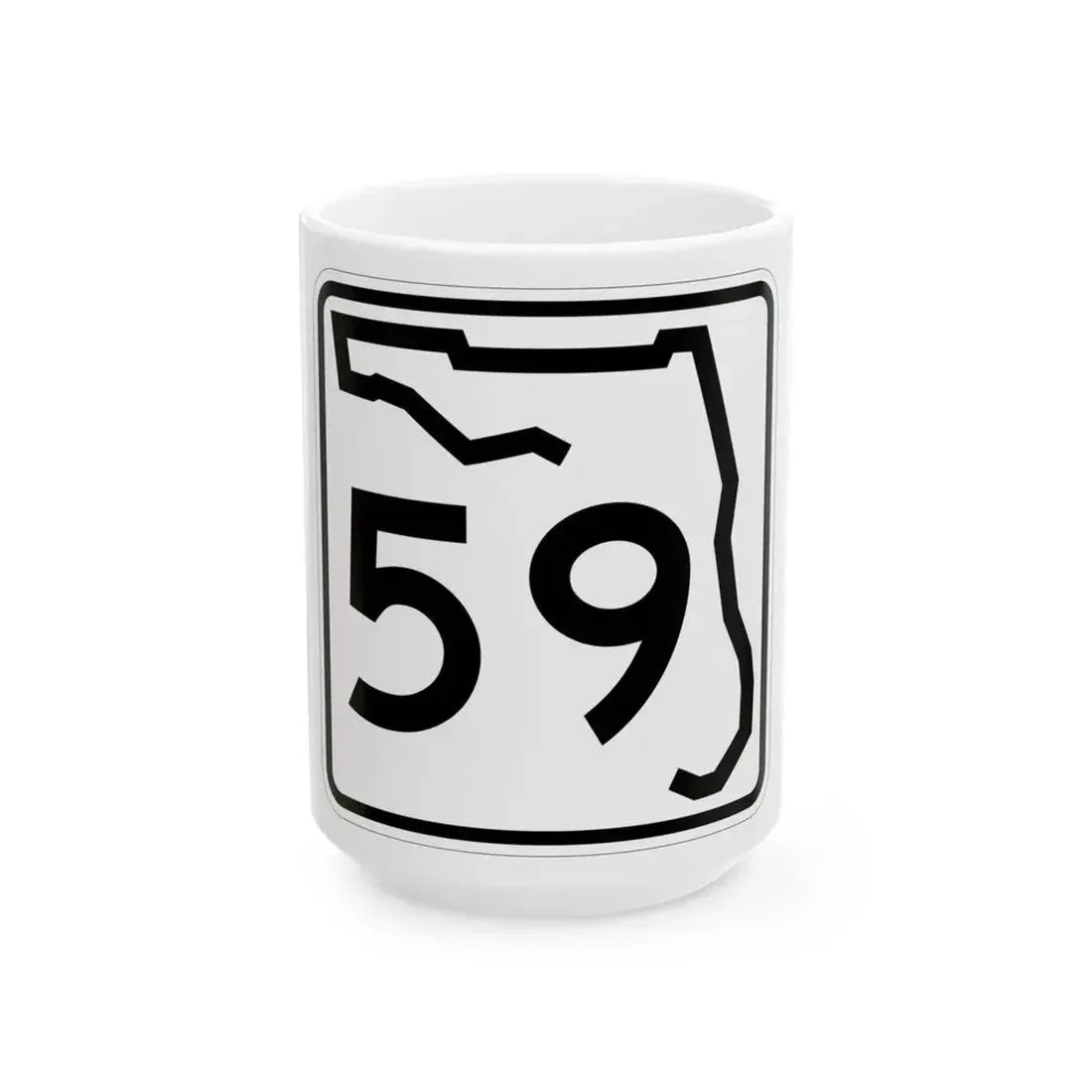 Florida 59 (Florida) (Road Sign) White Coffee Mug 15oz - Go Mug Yourself