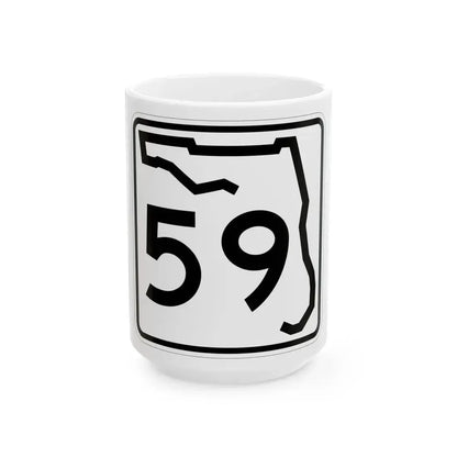 Florida 59 (Florida) (Road Sign) White Coffee Mug 15oz - Go Mug Yourself