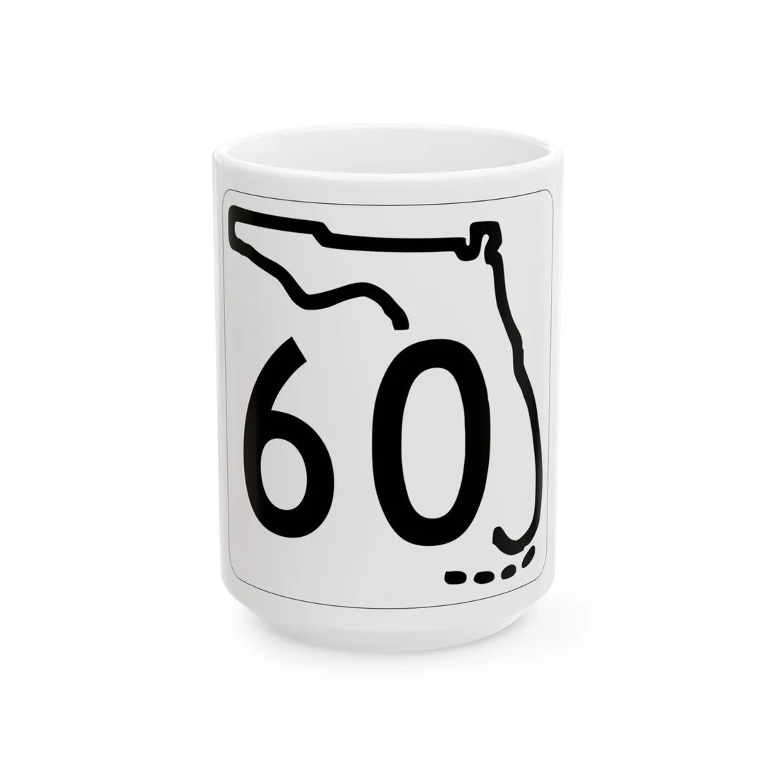 Florida 60 1955 (Florida) (Road Sign) White Coffee Mug 15oz - Go Mug Yourself