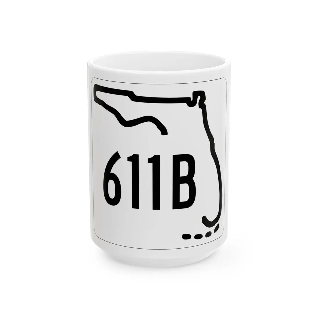 Florida 611B 1955 (Florida) (Road Sign) White Coffee Mug 15oz - Go Mug Yourself
