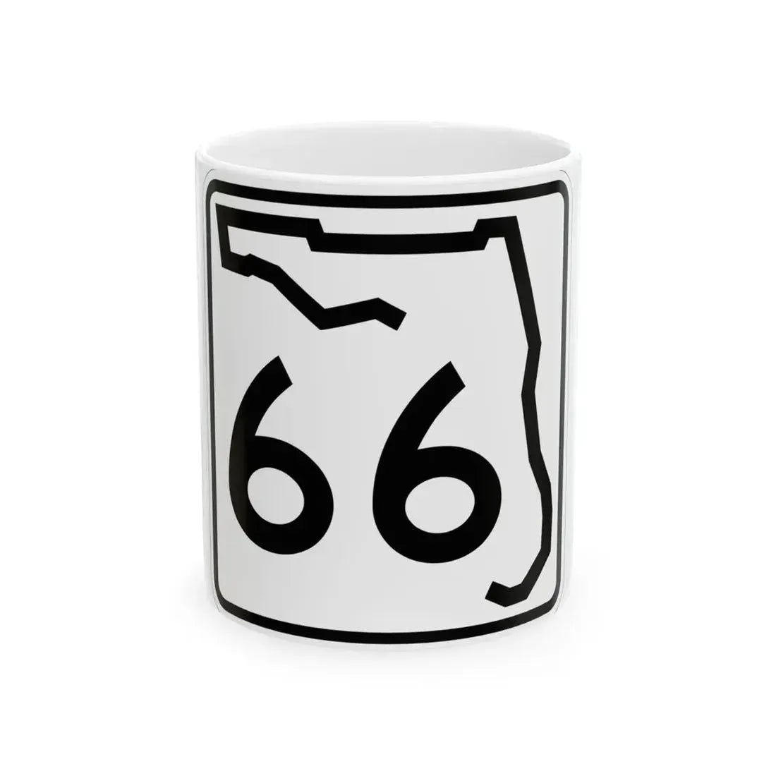 Florida 66 (Florida) (Road Sign) White Coffee Mug 11oz - Go Mug Yourself