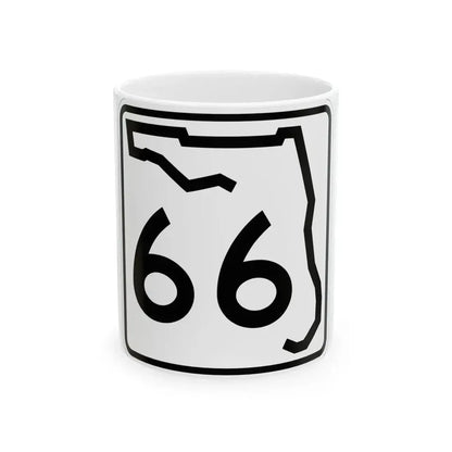 Florida 66 (Florida) (Road Sign) White Coffee Mug 11oz - Go Mug Yourself