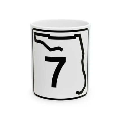 Florida 7 (Florida) (Road Sign) White Coffee Mug 11oz - Go Mug Yourself