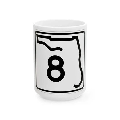 Florida 8 (Florida) (Road Sign) White Coffee Mug 15oz - Go Mug Yourself