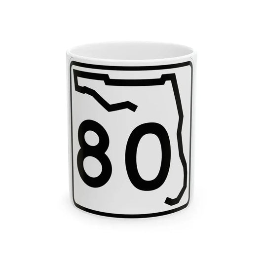 Florida 80 (Florida) (Road Sign) White Coffee Mug 11oz - Go Mug Yourself