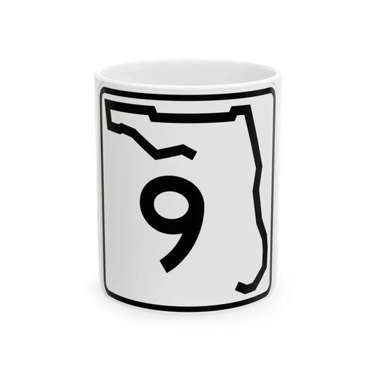 Florida 9 (Florida) (Road Sign) White Coffee Mug 11oz - Go Mug Yourself