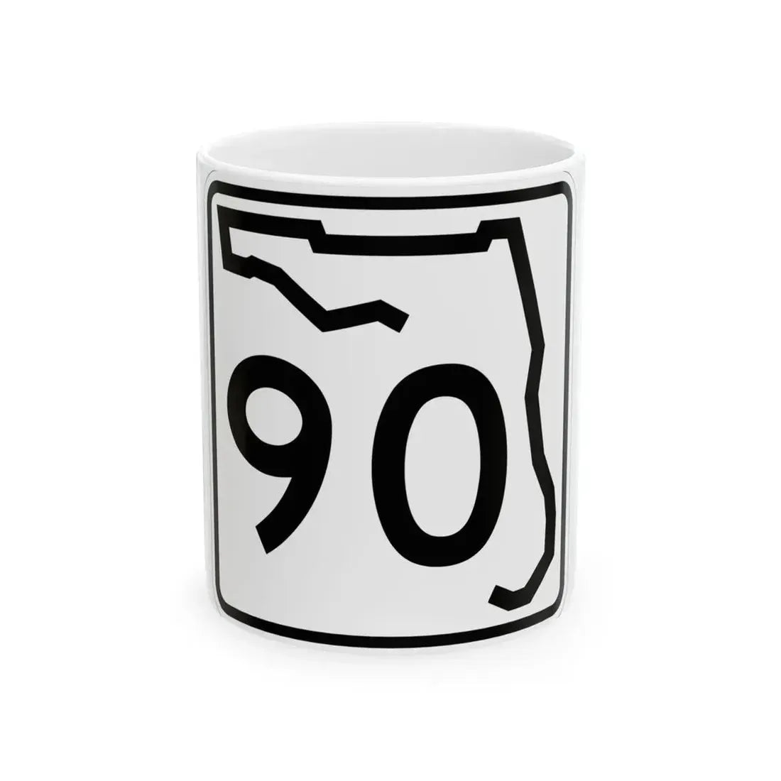 Florida 90 (Florida) (Road Sign) White Coffee Mug 11oz - Go Mug Yourself