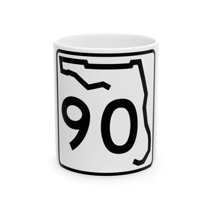 Florida 90 (Florida) (Road Sign) White Coffee Mug 11oz - Go Mug Yourself