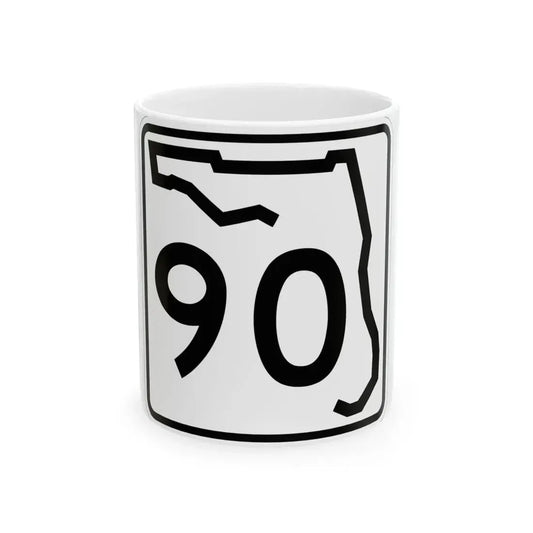 Florida 90 (Florida) (Road Sign) White Coffee Mug 11oz - Go Mug Yourself