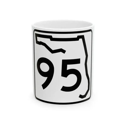 Florida 95 (Florida) (Road Sign) White Coffee Mug 11oz - Go Mug Yourself