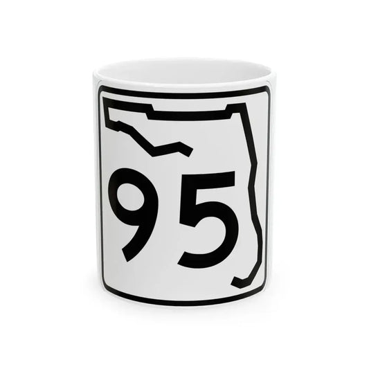 Florida 95 (Florida) (Road Sign) White Coffee Mug 11oz - Go Mug Yourself