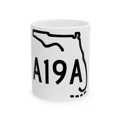 Florida A19A 1955 (Florida) (Road Sign) White Coffee Mug 11oz - Go Mug Yourself
