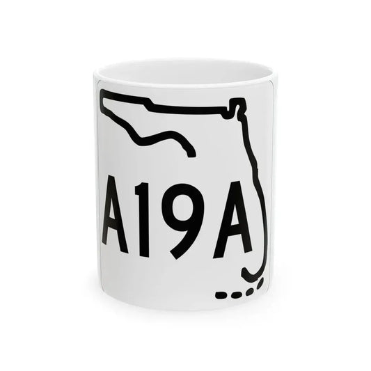 Florida A19A 1955 (Florida) (Road Sign) White Coffee Mug 11oz - Go Mug Yourself