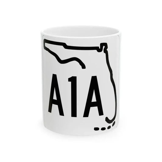 Florida A1A 1955 (Florida) (Road Sign) White Coffee Mug 11oz - Go Mug Yourself