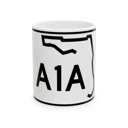 Florida A1A (Florida) (Road Sign) White Coffee Mug 11oz - Go Mug Yourself