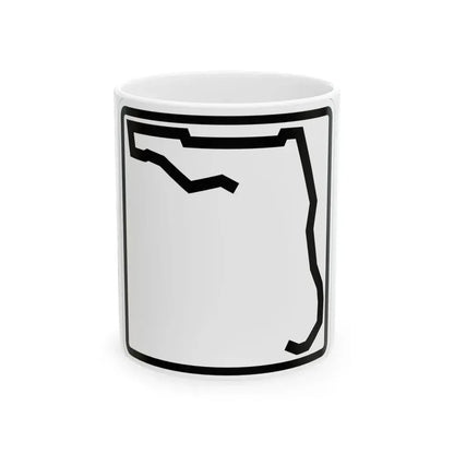 Florida blank (Florida) (Road Sign) White Coffee Mug 11oz - Go Mug Yourself