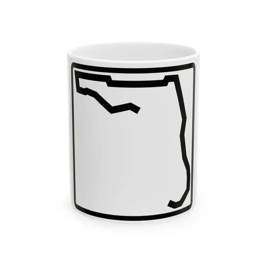 Florida blank (Florida) (Road Sign) White Coffee Mug 11oz - Go Mug Yourself
